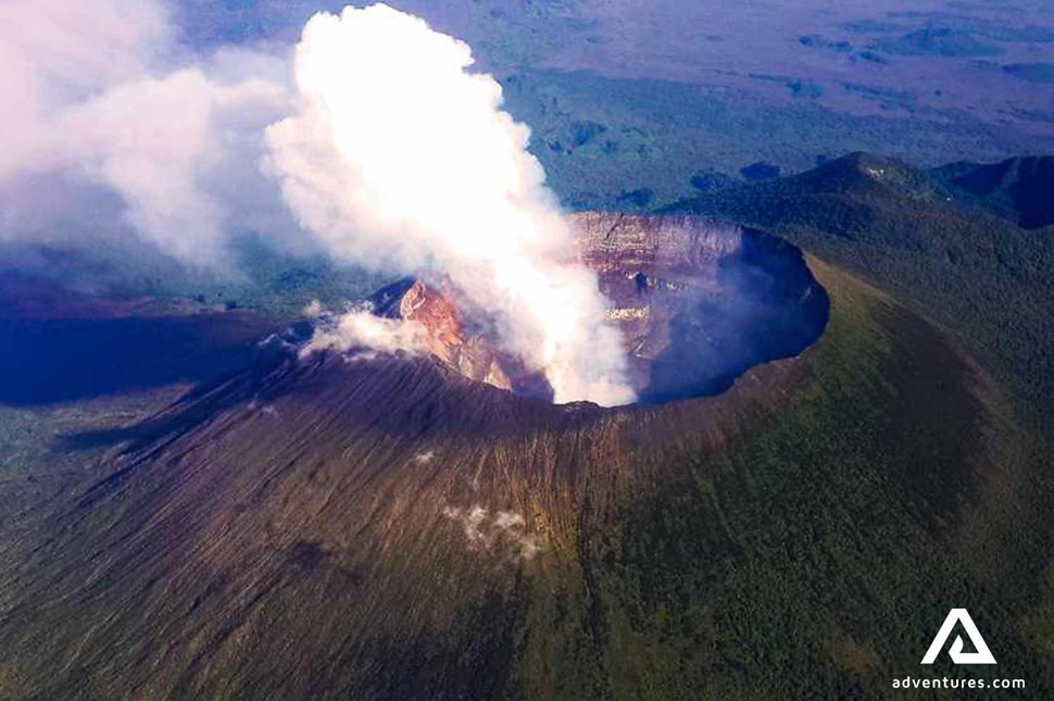 Nyiragongo eruption aerial view