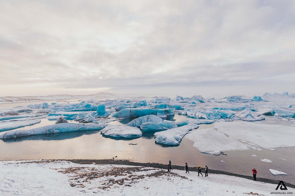 winter day at jokulsarlon glacier lagoon