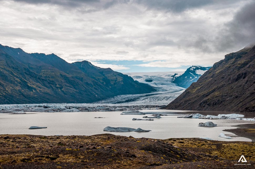 heinabergslon glacier view in south iceland