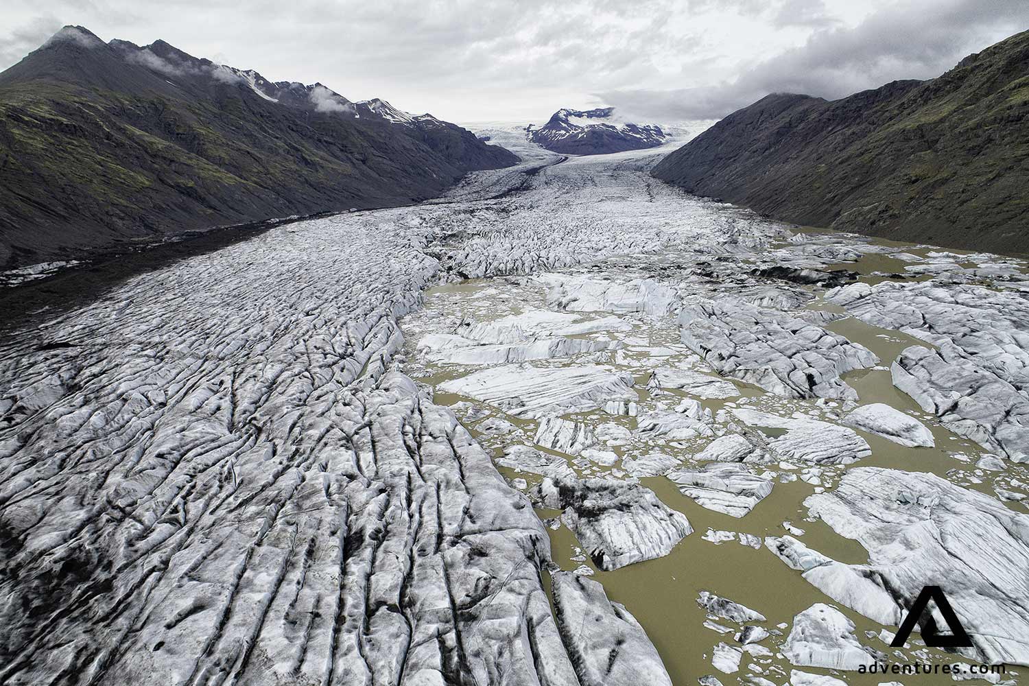 Heinabergsjokull glacier view in south east iceland