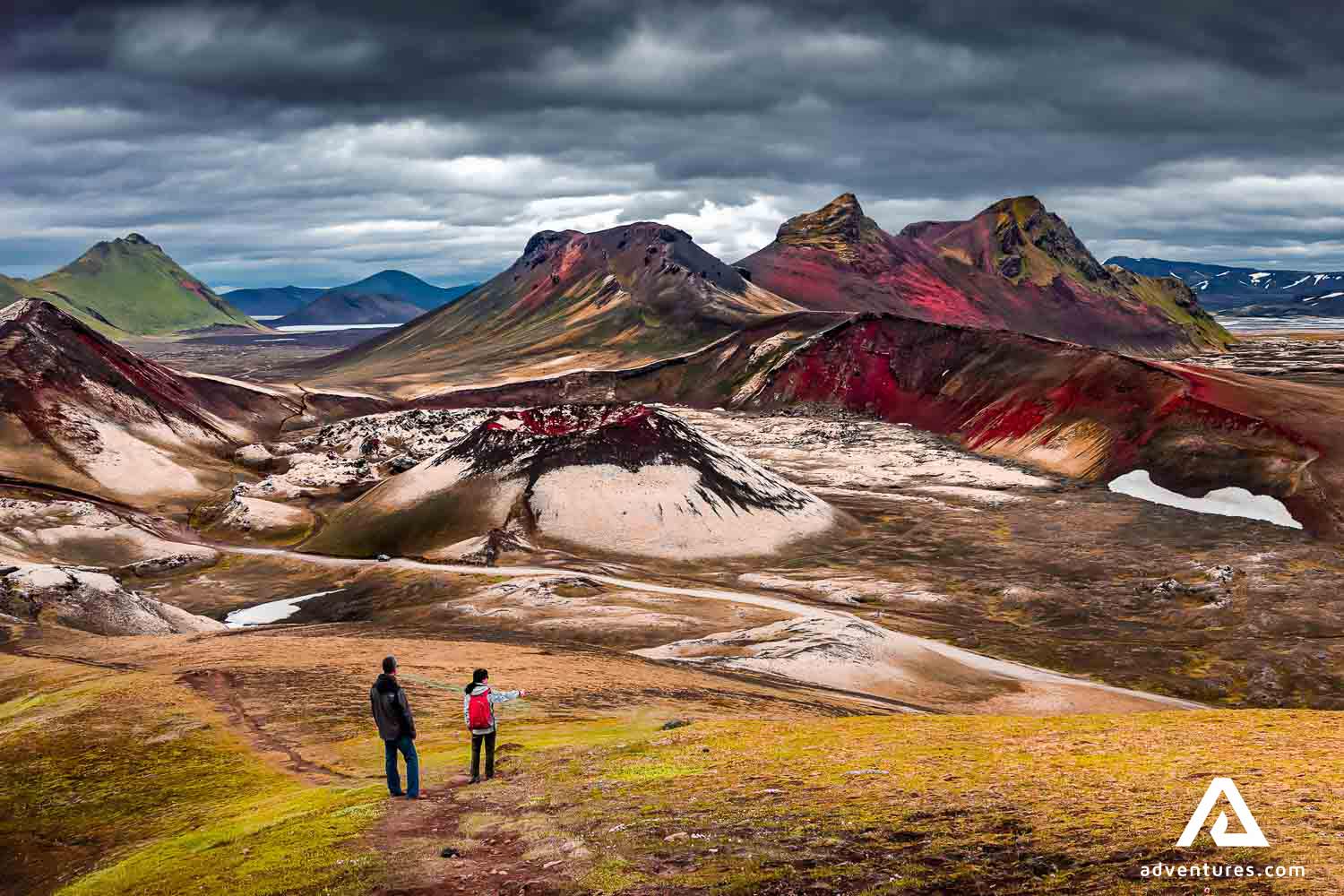 red and green mountains in landmannalaugar in iceland