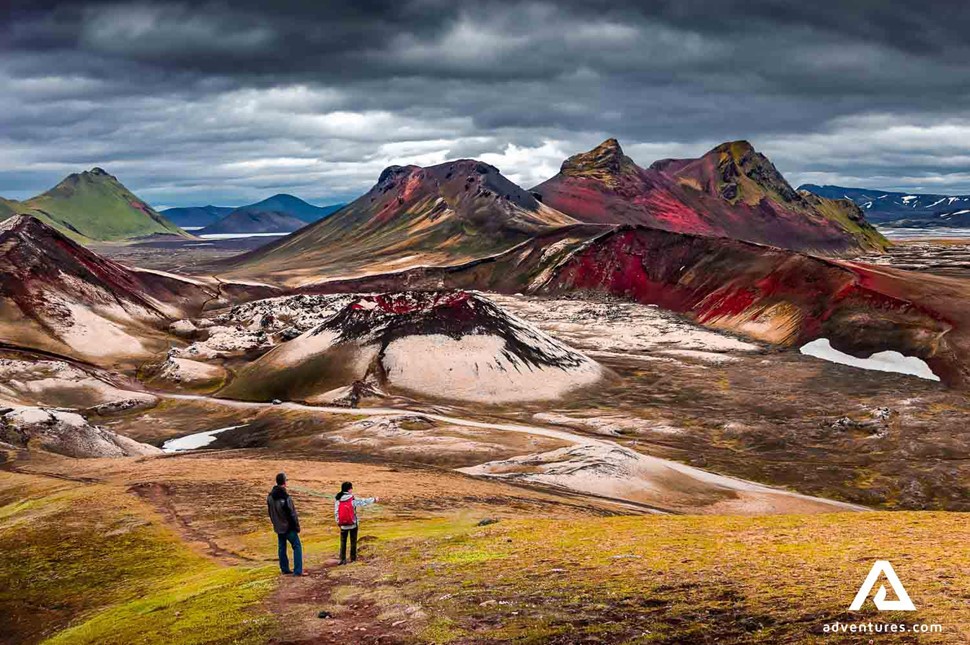 red and green mountains in landmannalaugar in iceland