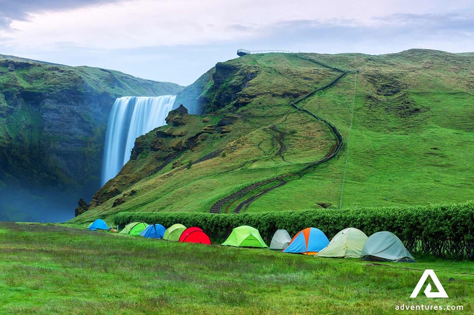 tents on a camping site in iceland