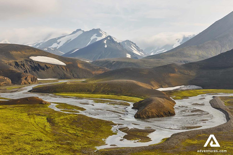 small river flowing in thorsmork valley