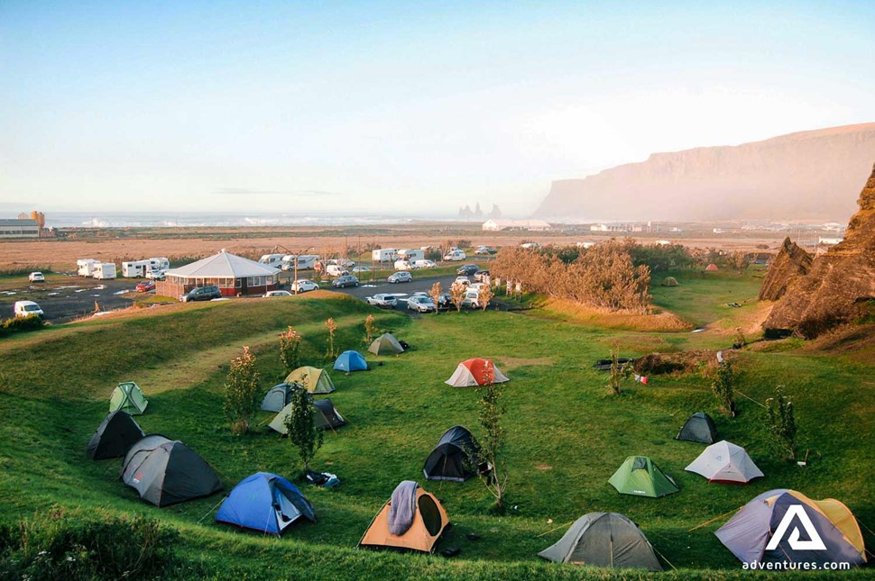 camping site in vik in south iceland