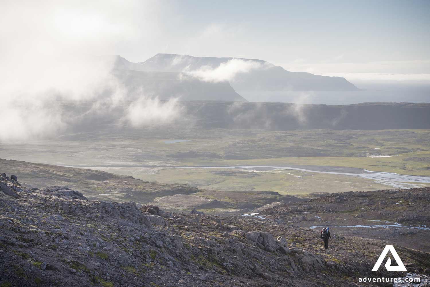 Misty Hornstrandir mountain view