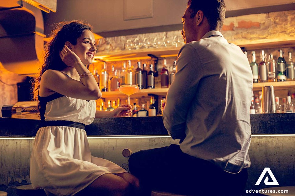 Flirting At A Bar Man Woman in Iceland