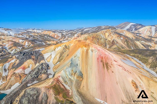 colorful mountain in landmannalaugar in iceland at summer