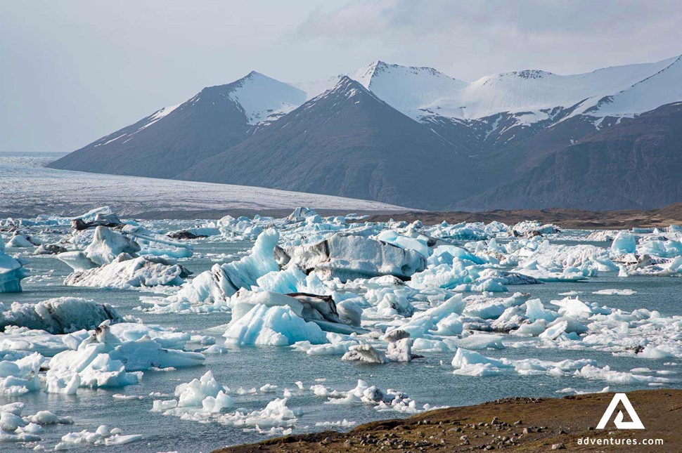 icebergs in Jokulsarlon glacier lagoon
