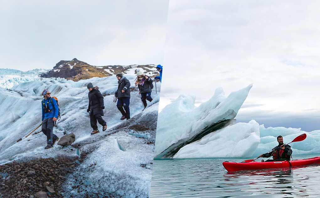 Jökulsárlón Kayak & Glacier Hike