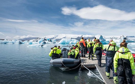 Zodiac Bootsfahrt auf der Jökulsarlon-Gletscherlagune