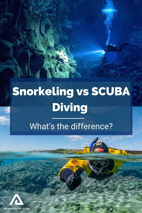 Snorkeling Vs SCUBA Diving Difference Pinterest Pin