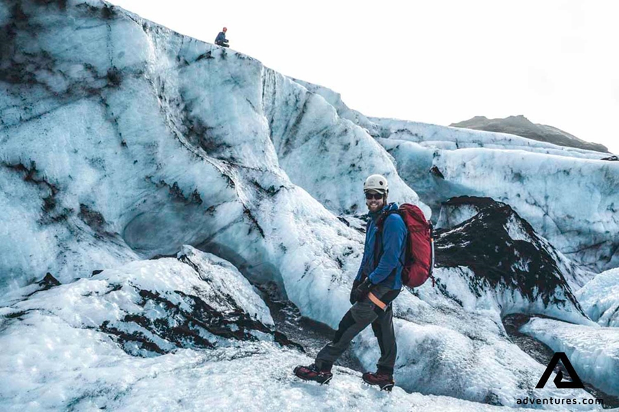 a guide on solheimajokull glacier