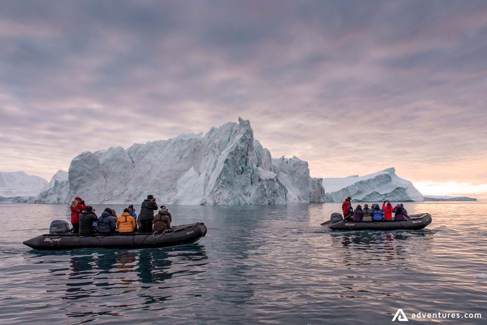 Exploring Icebergs on a boat tour