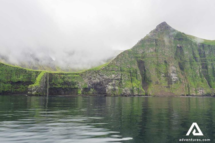 Cliffs near Isafjordur Foggy cliffs in Westfjords