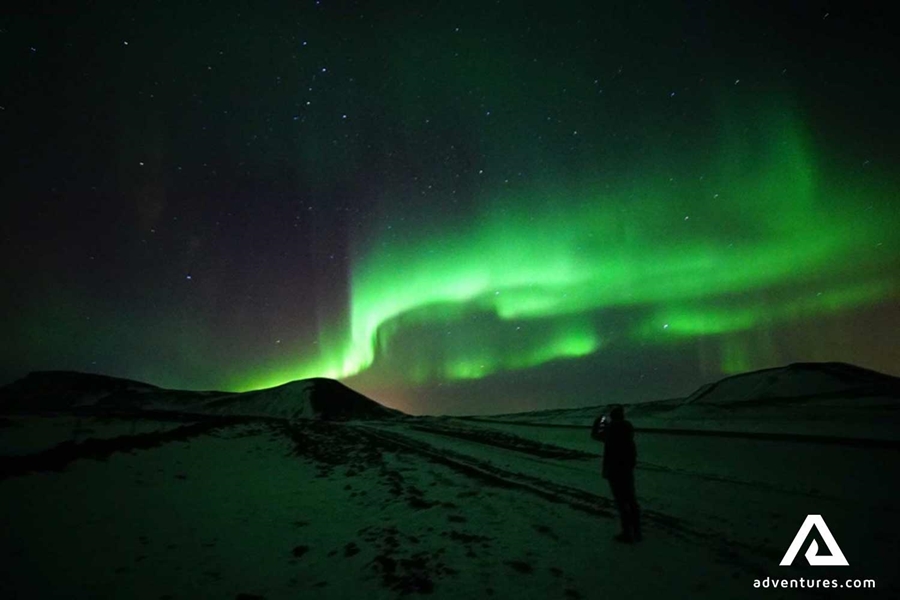 northern lights at night in iceland