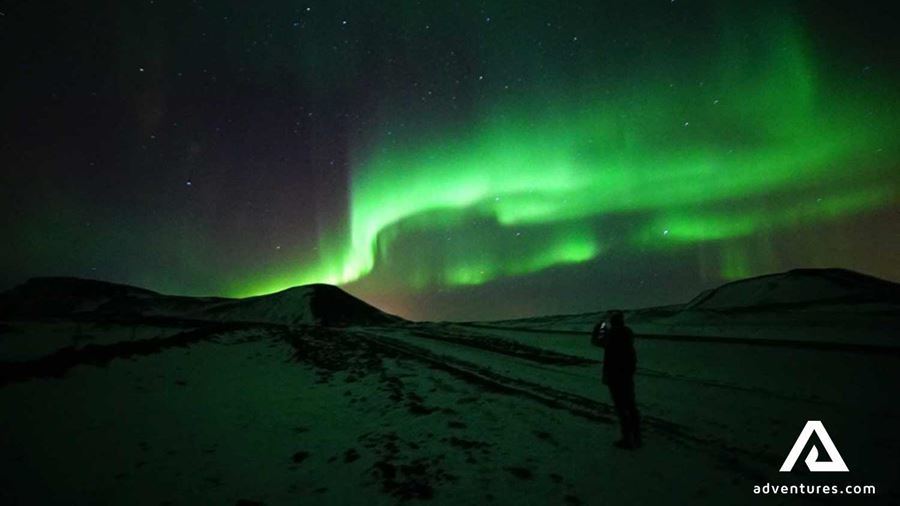 northern lights at night in iceland