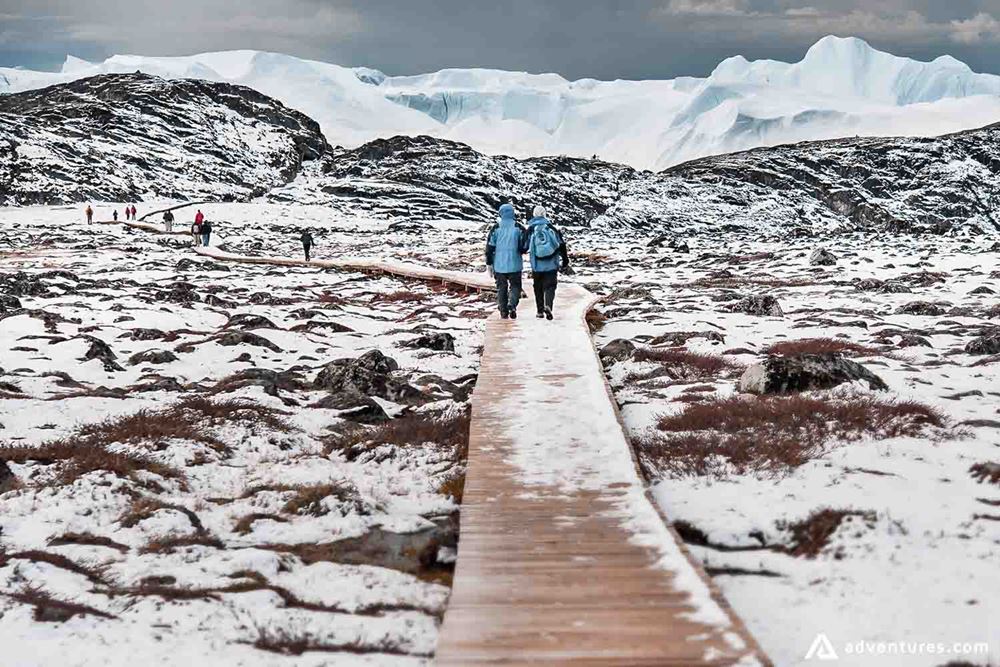 Wooden Path in Northwest Passage Greenland in Nunavut