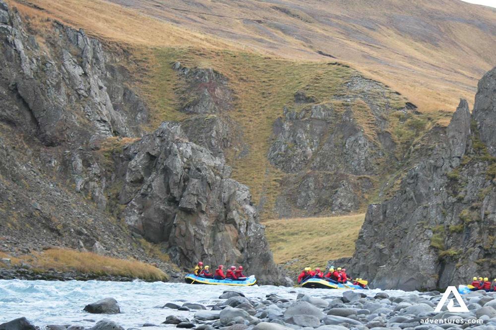 Few groups rafting the Jokulsa river