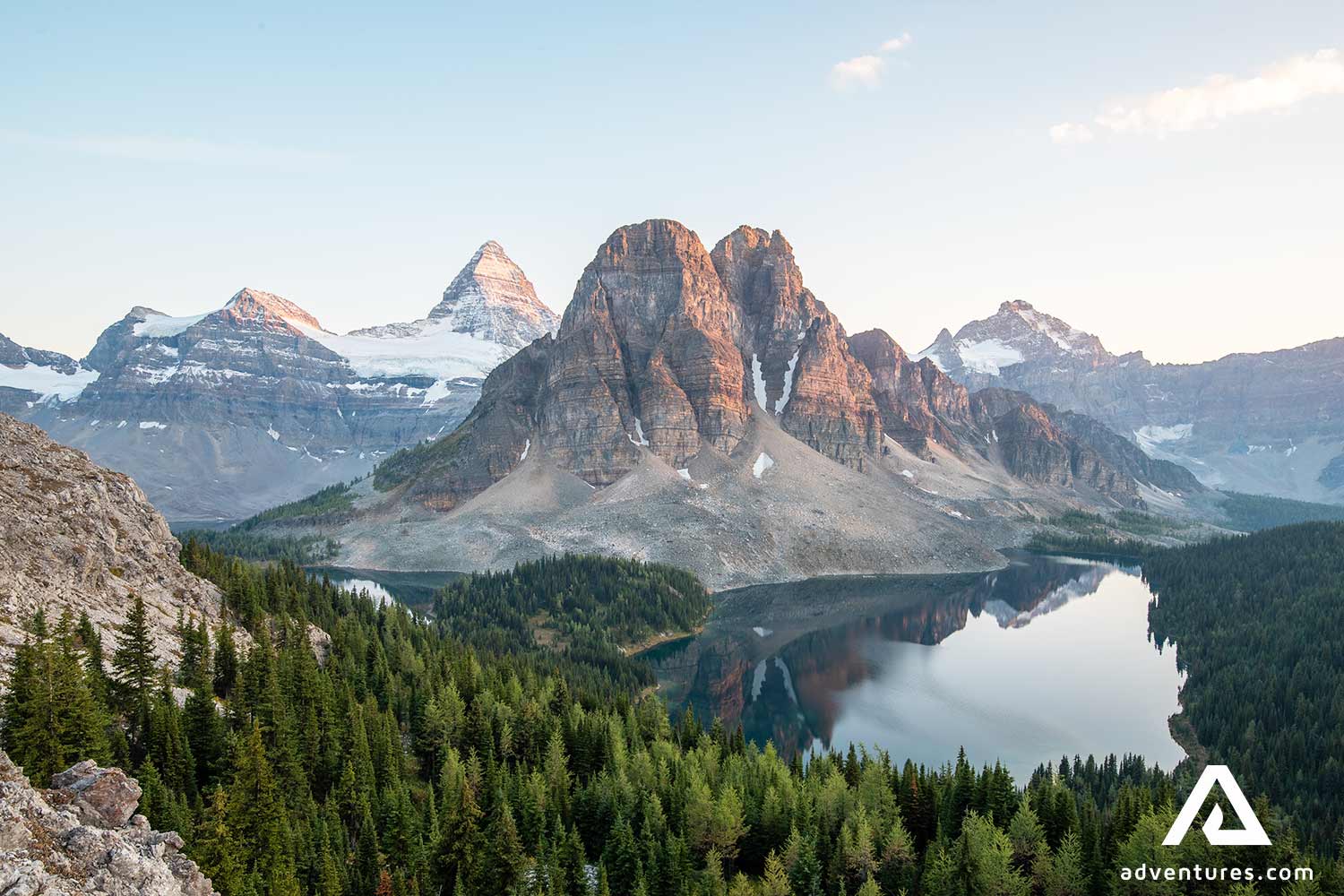 Mount Assiniboine view in summer in canada