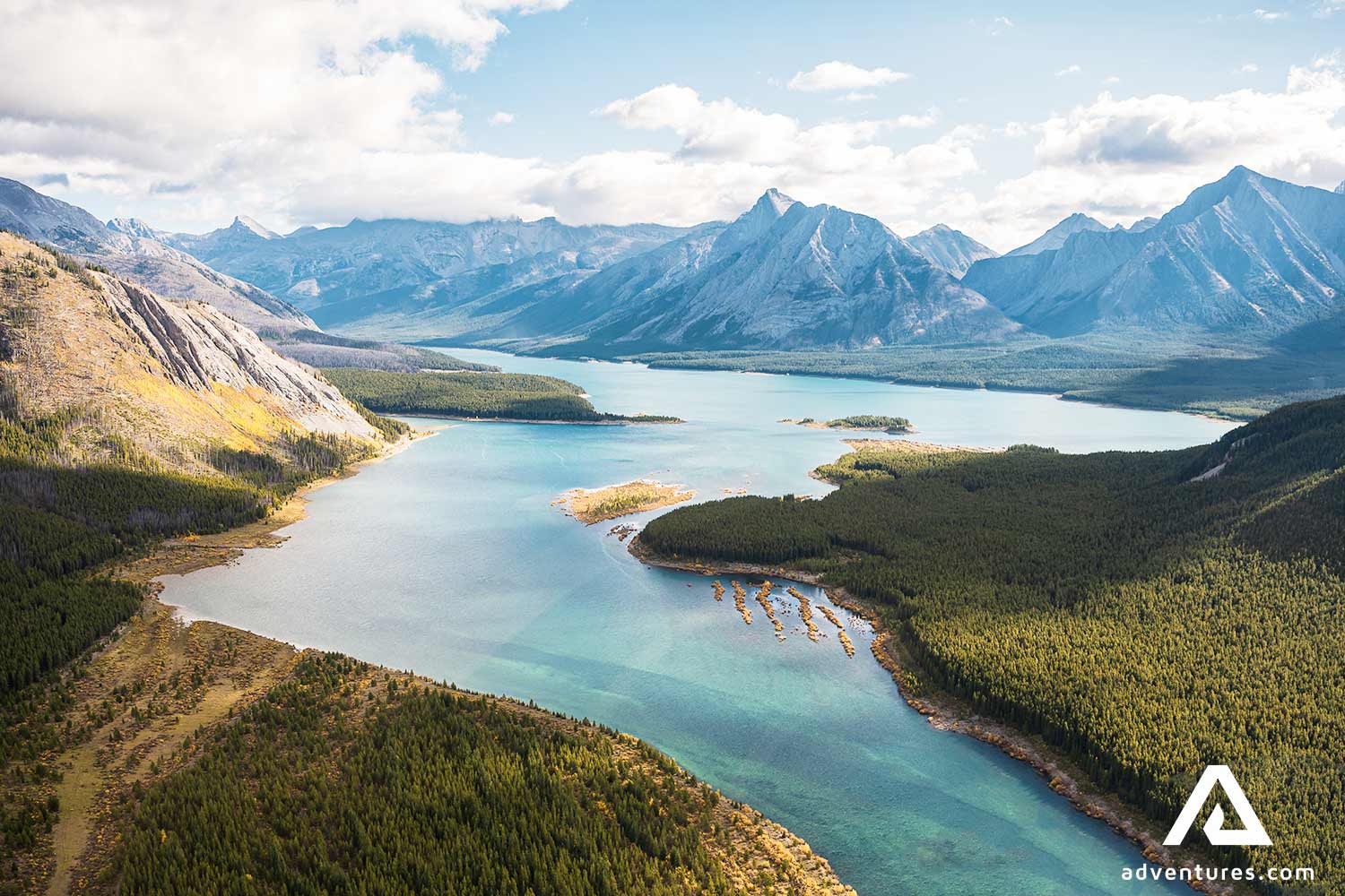 aerial view in Assiniboine Provincial Park in canada