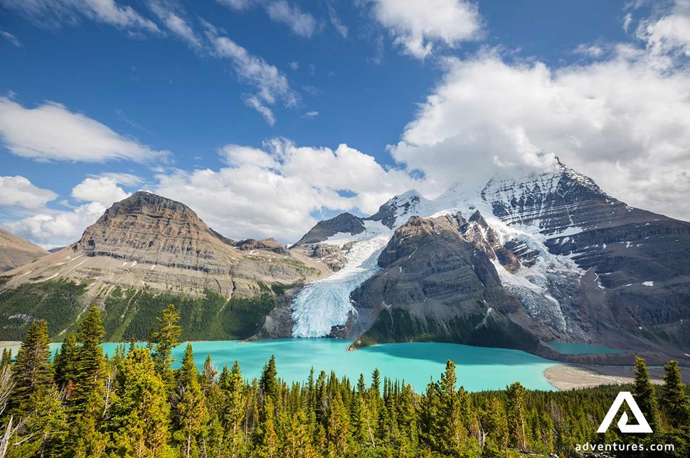 glacial lake and mountains in canada