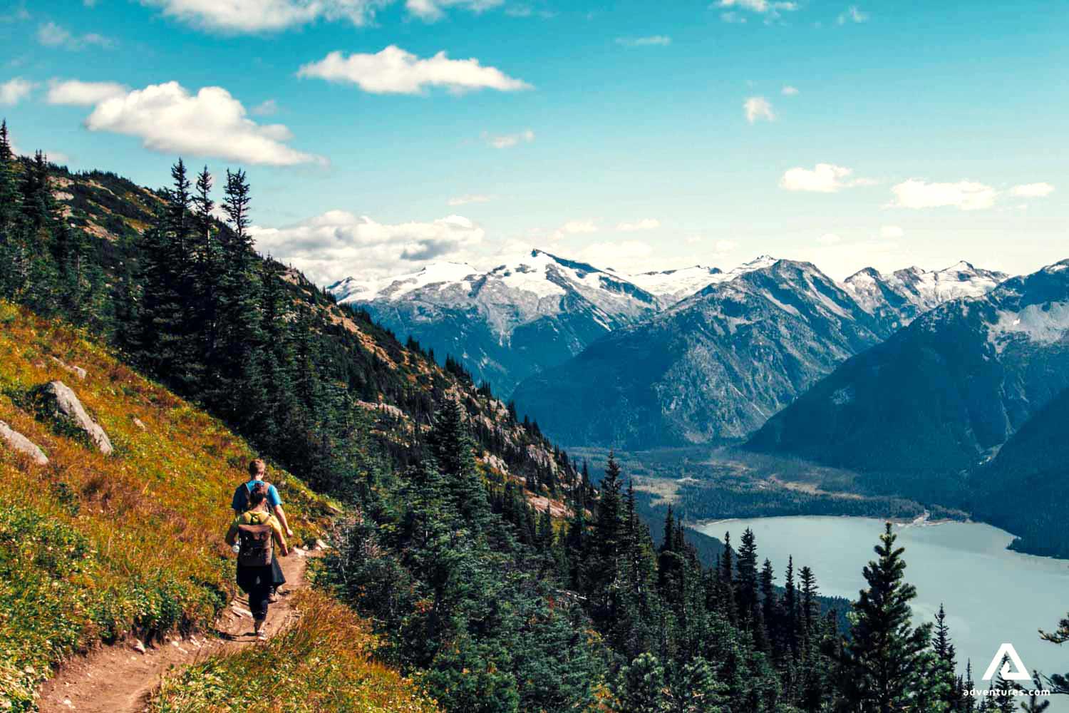 hiking on a mountain ridge in canada