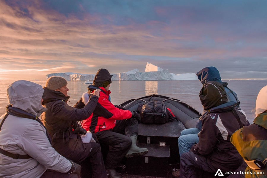 Exploring arctic sea on a boat tour