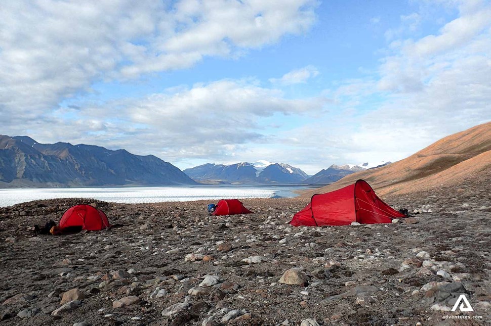 red tents in Ellesmere Island in canada