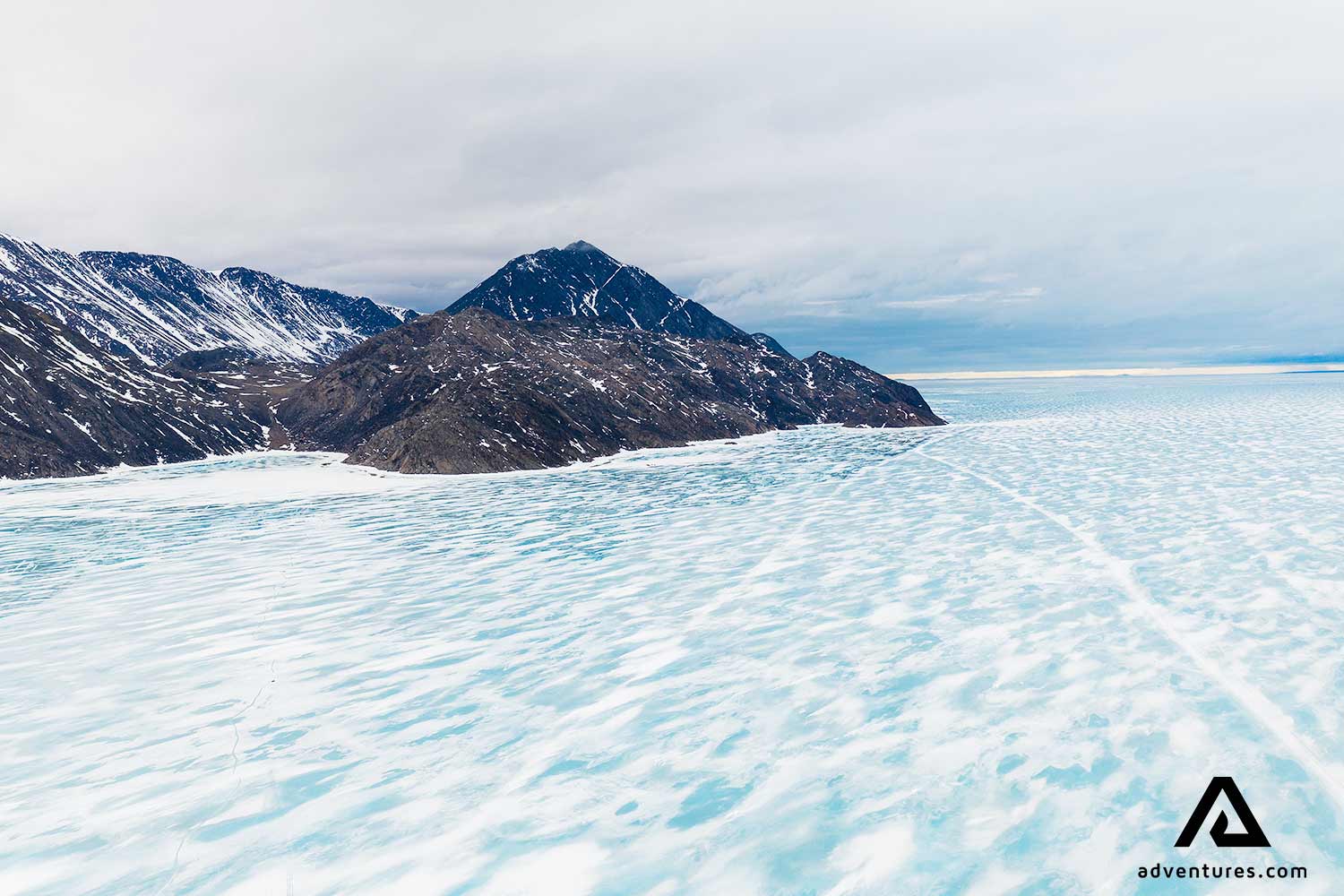 Bylot Island aerial view in winter