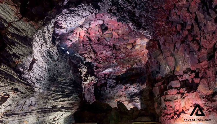 view inside the raufarholshellir lava cave