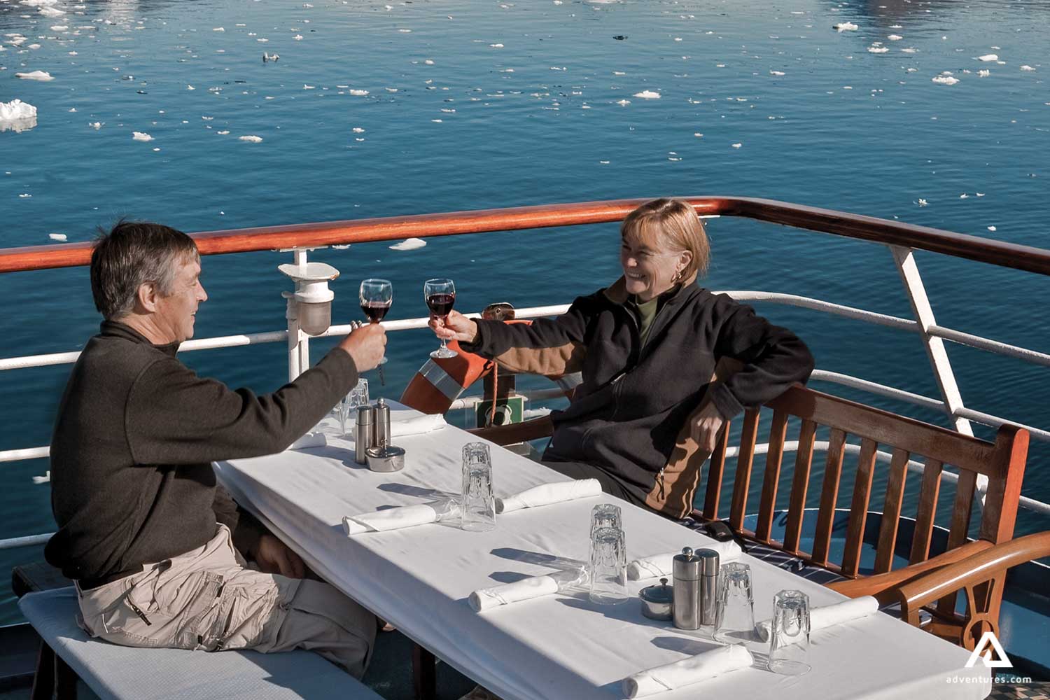 A couple having a good time in cruise