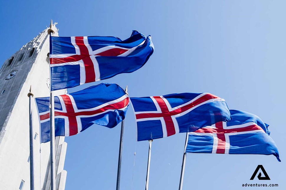 Reykjavik Icelandic Flag Waving