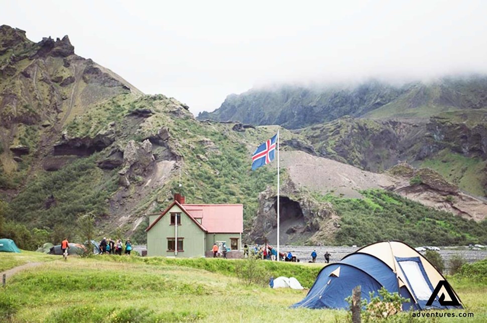 Thorsmork Basar Camping Hut Base in Iceland