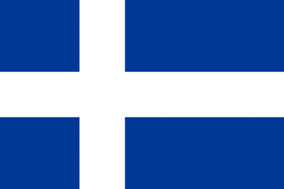 White Blue Cross Icelandic Flag Old