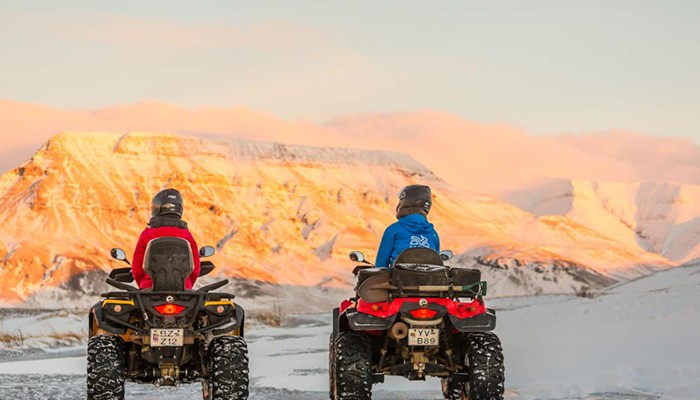 looking at a sunset on atv tour in Iceland
