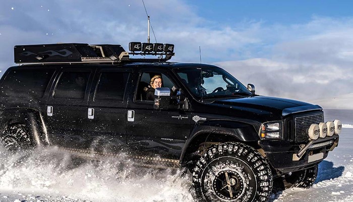 driving a superjeep in iceland on a tour