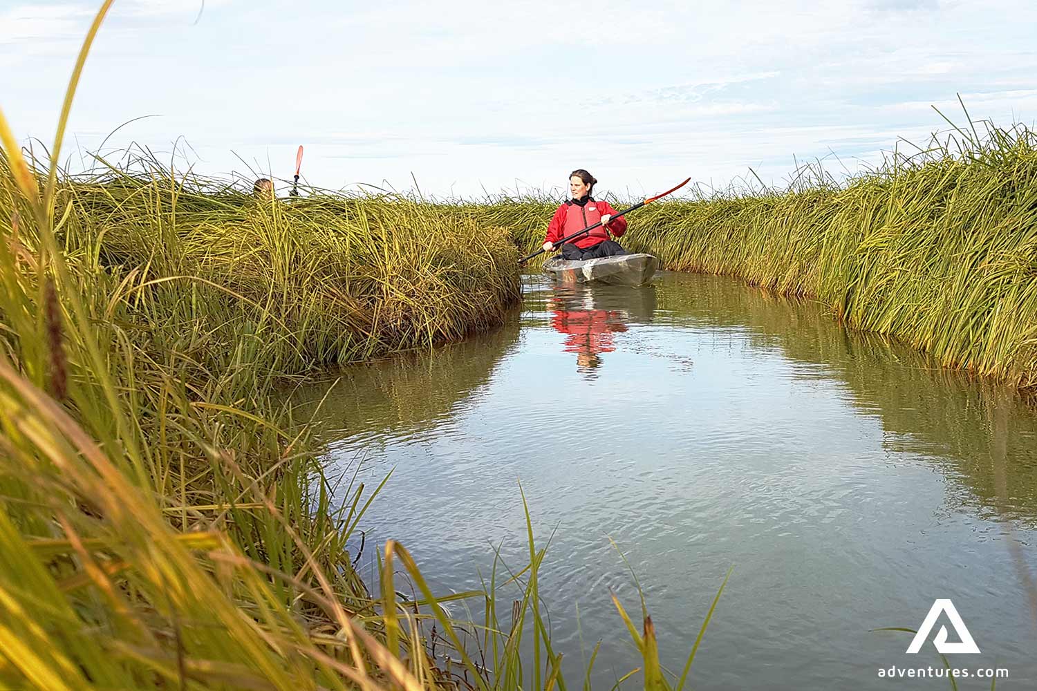 Kayaking A Narrow River in Stokkseyri