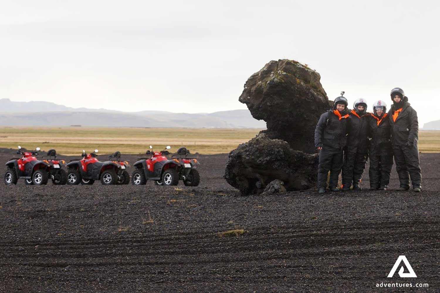 posing for a photo after atv tour
