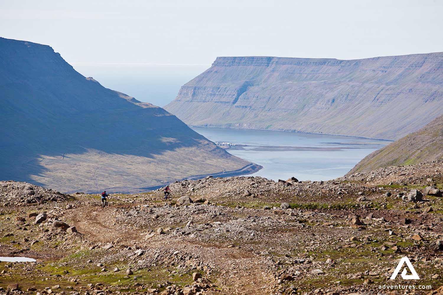 fjord view from a mountain in iceland