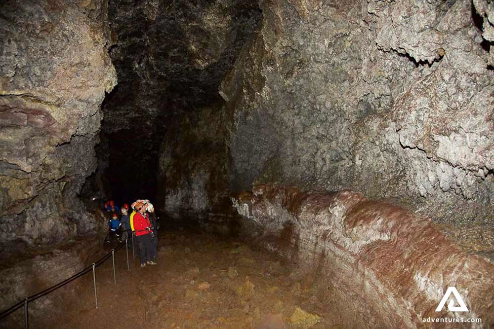 looking around the vatnshellir cave