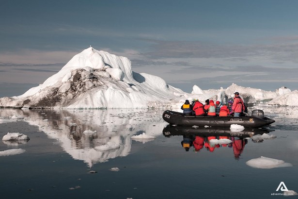 Tourists Explore Icebergs