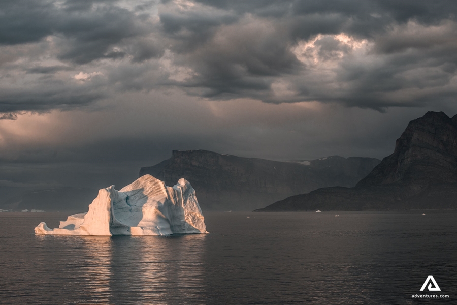 Iceberg in the middle of a sea in Greenland