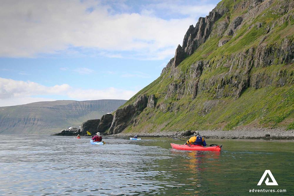 kayaking near cliffs