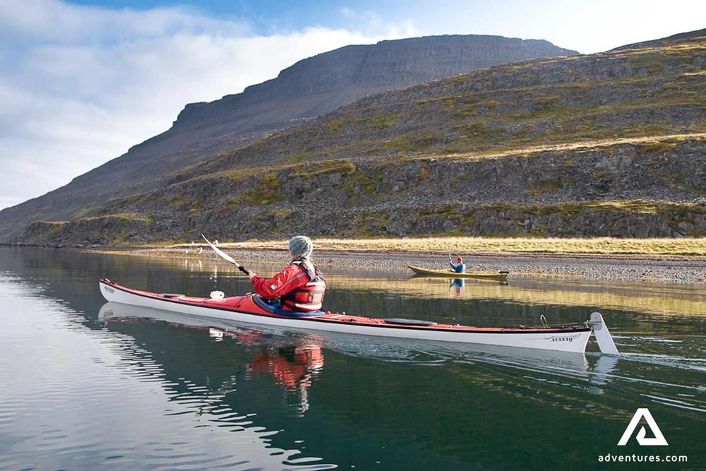 Kayaking in a fjord
