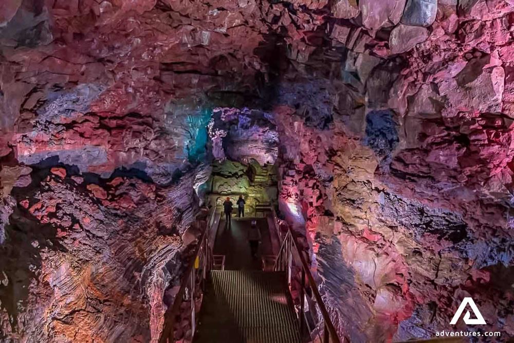 colourful lava tunnel Raufarholshellir 
