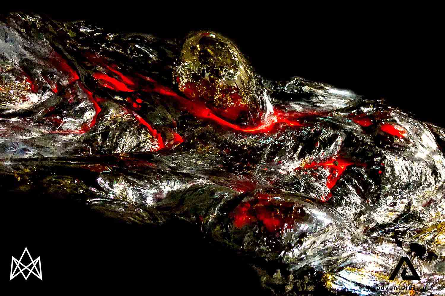 molten lava formation in icelandic lava show