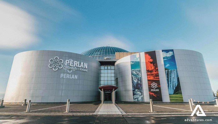 perlan museum outside building view in reykjavik