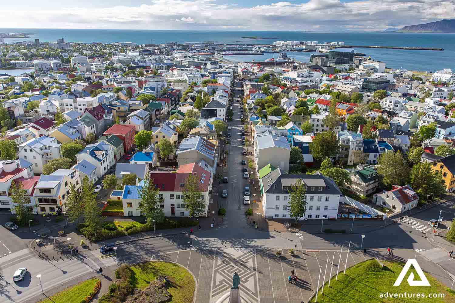reykjavik city view from hallgrimskirkja church top