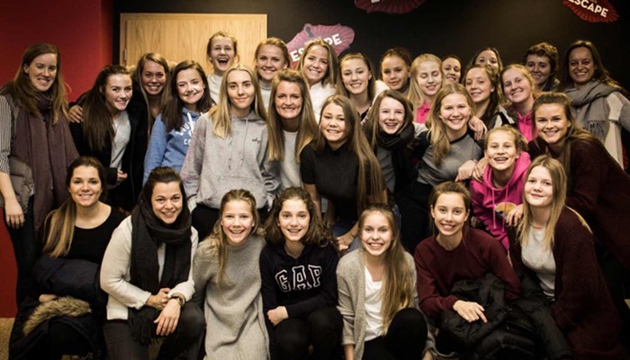 big group after solving big puzzles in an escape room in reykjavik